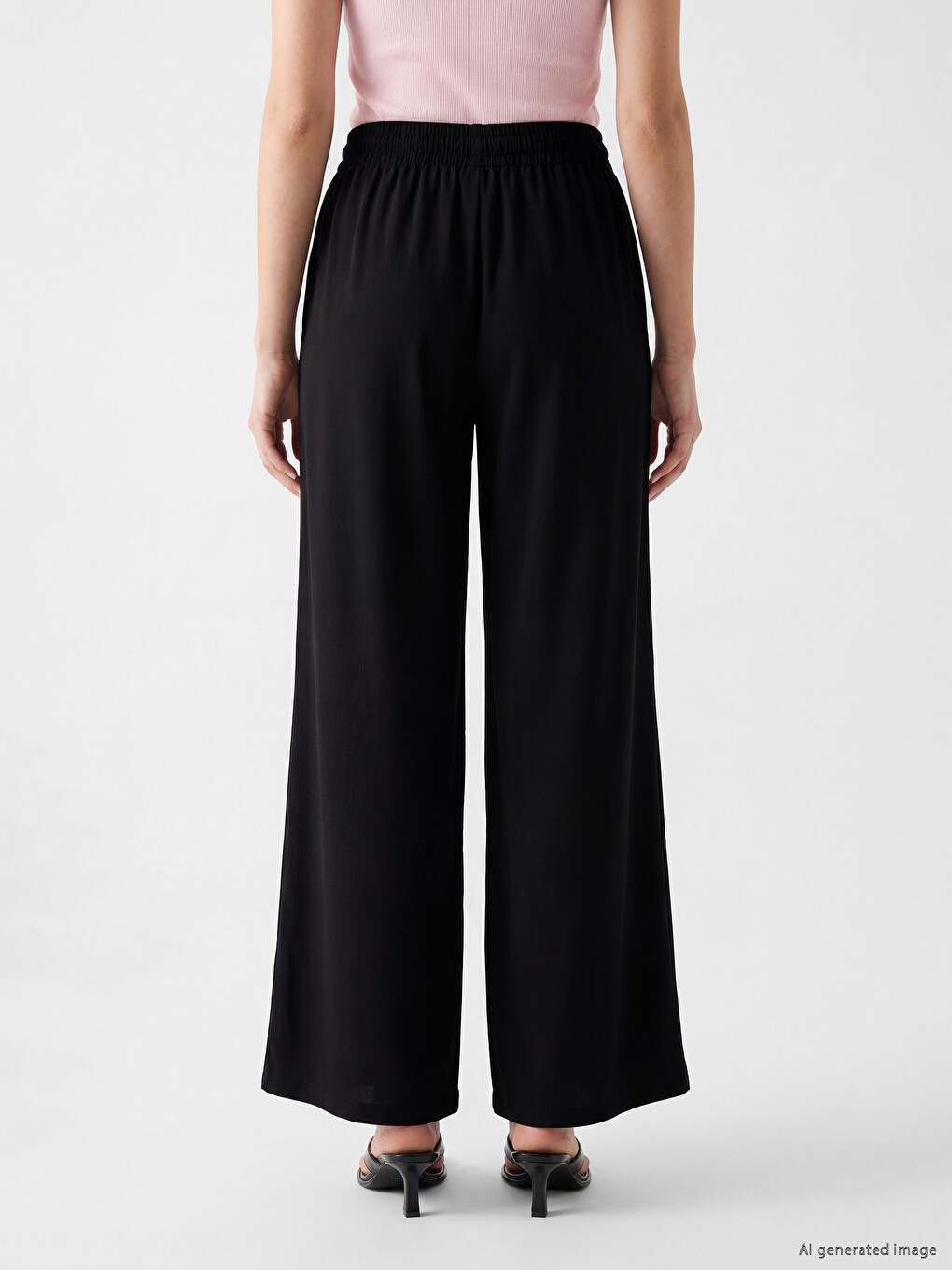 Pantaloni Largi Cu Talie Elastică Pentru Femei-3
