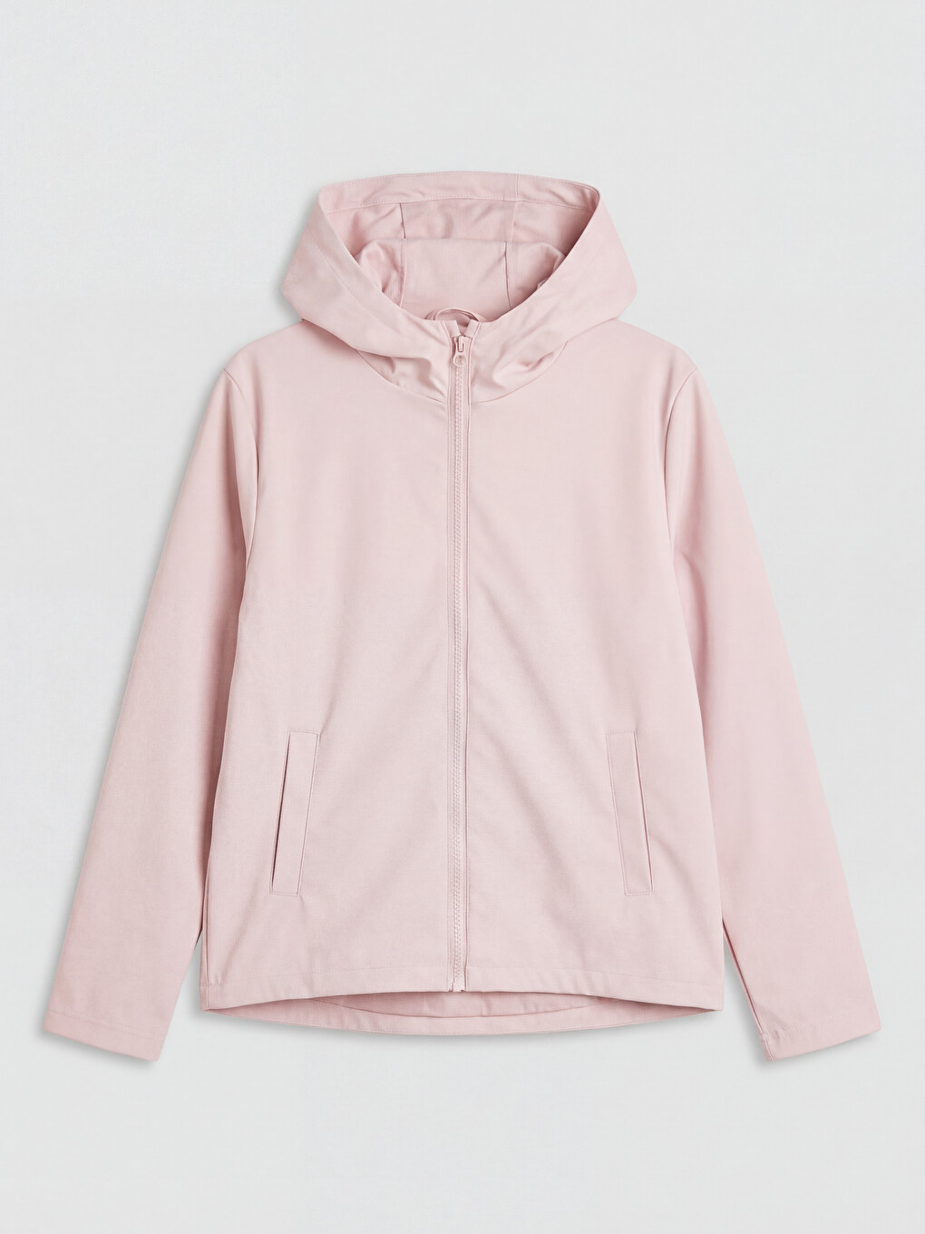 Pembe Kapüşonlu Su İtici Kız Çocuk Yağmurluk