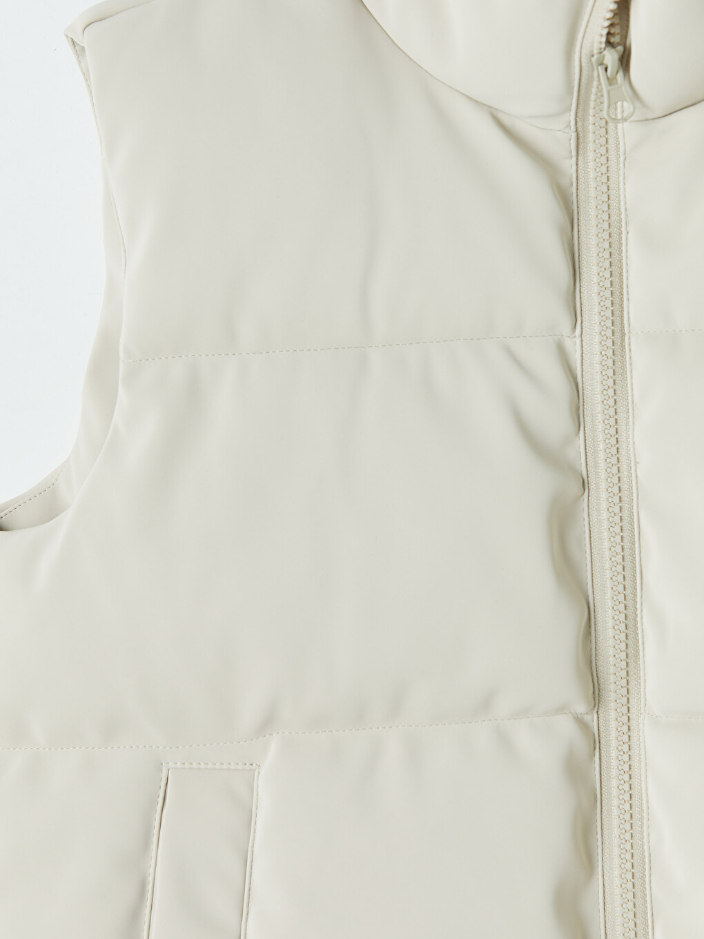 Mock Neck Quilted Girls' Puffer Gilet-2