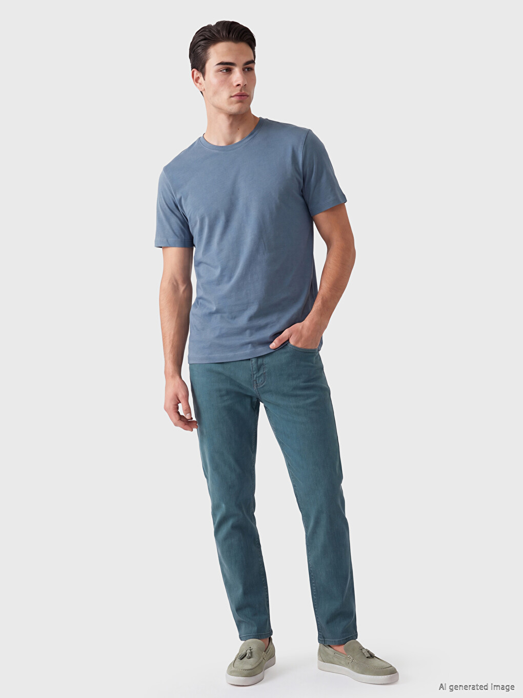 İndigo Regular Fit %100 Pamuk Erkek Tişört-1