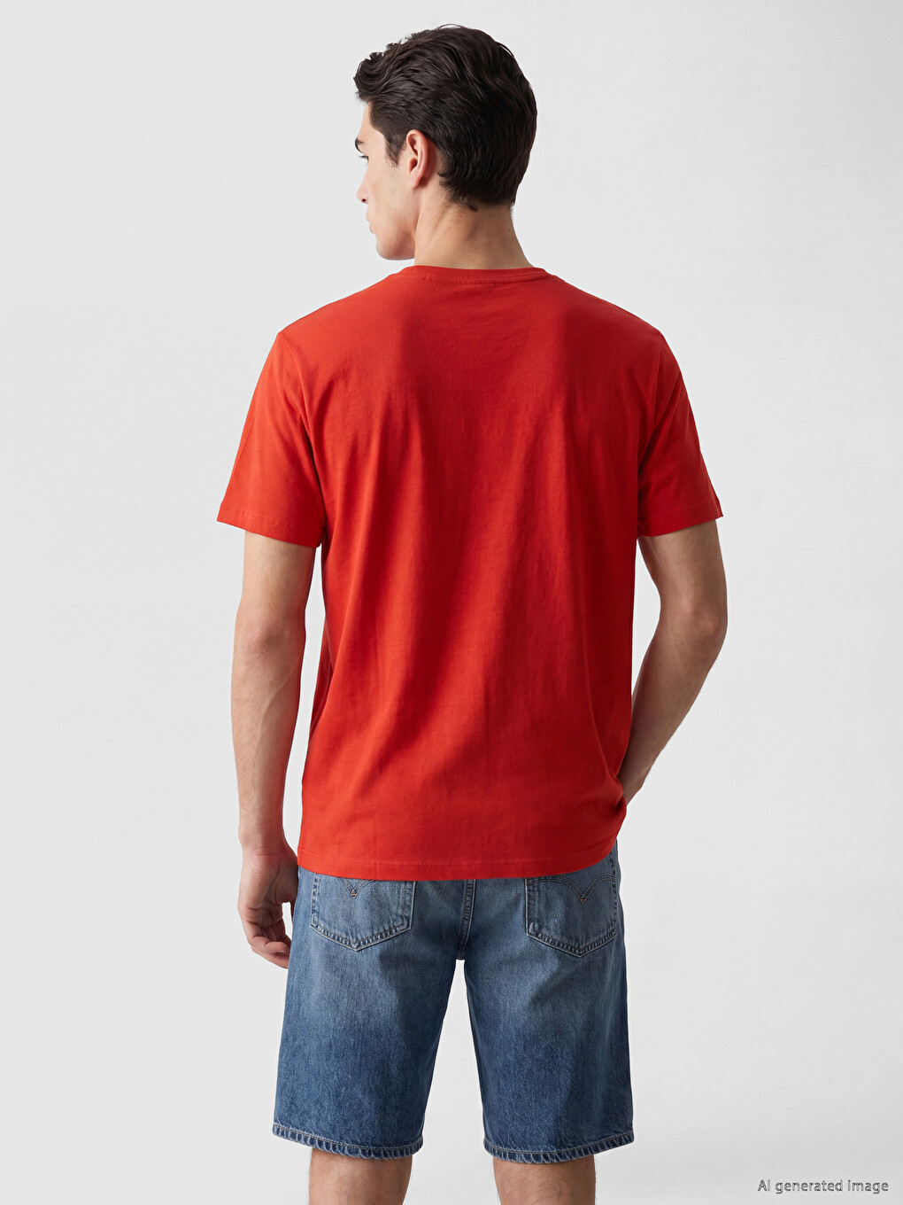 Kırmızı Regular Fit %100 Pamuk Erkek Tişört-2