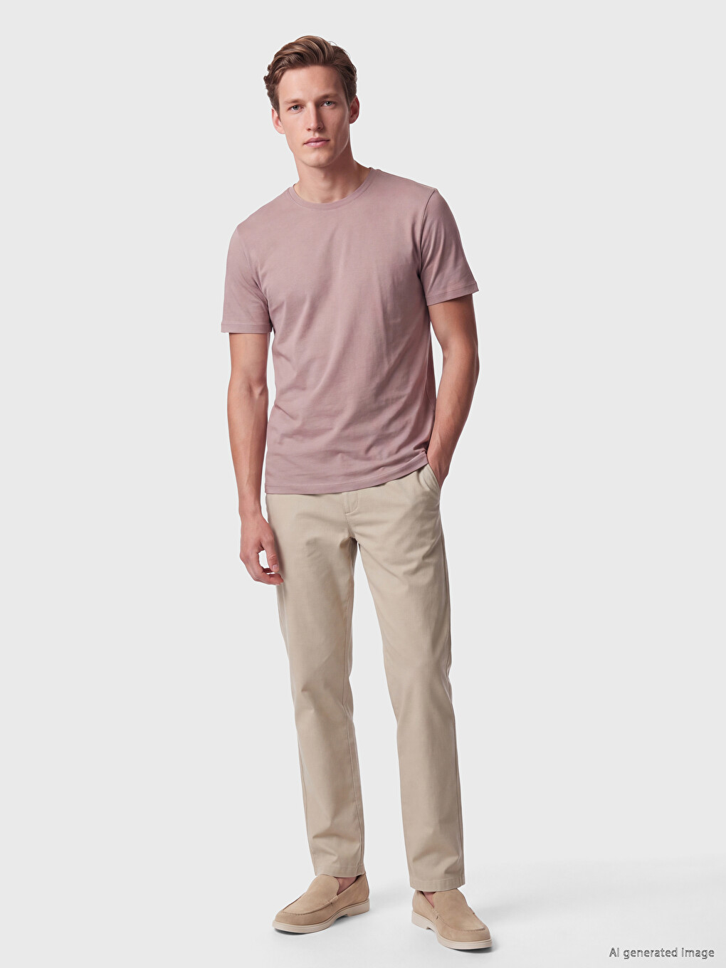 Pembe Regular Fit İnce Kumaş Tişört /03-1