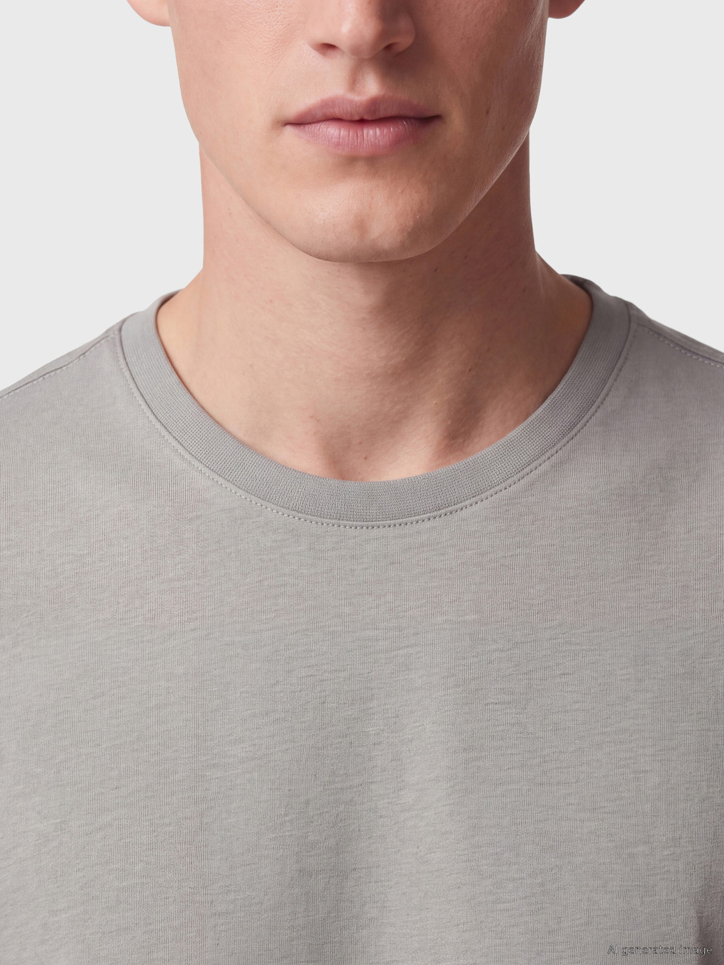 Gri Regular Fit İnce Kumaş Tişört /03-2