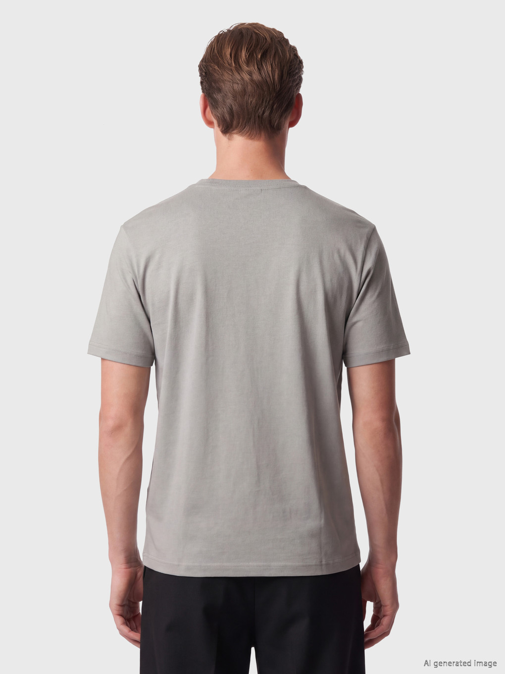 Gri Regular Fit İnce Kumaş Tişört /03-3