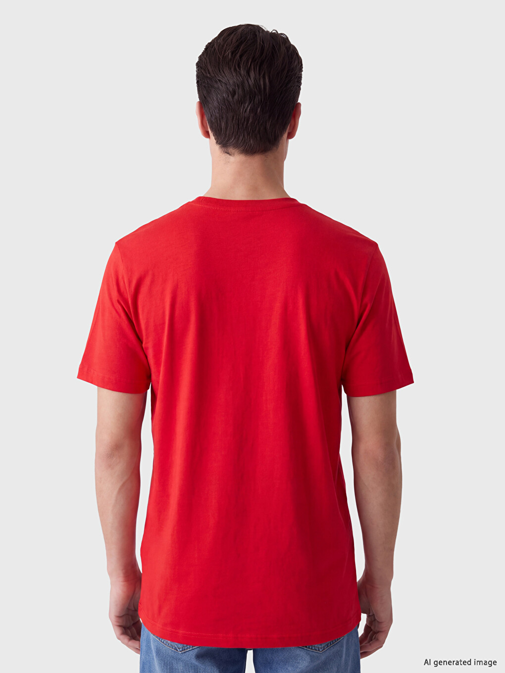 Kırmızı Regular Fit İnce Kumaş Tişört /03-2