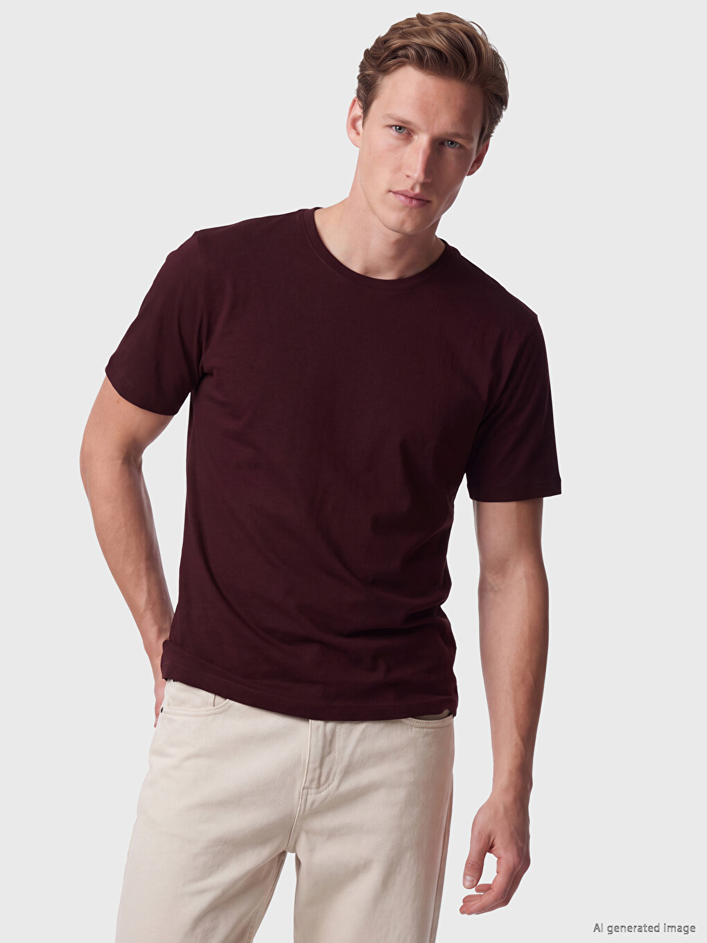 Regular Fit Thin Fabric T-shirt /03-1