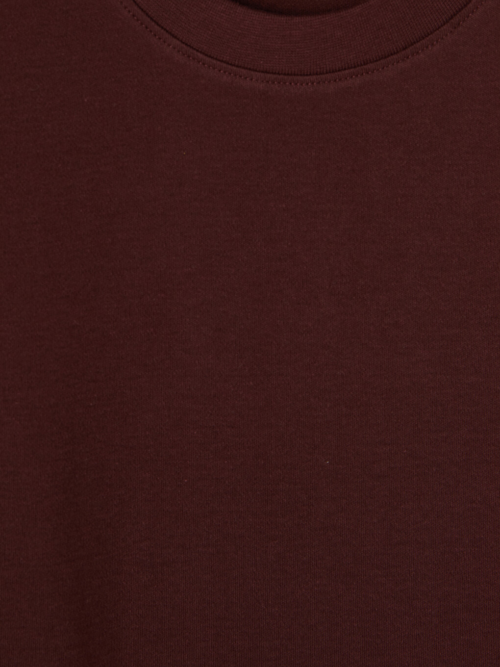 Bordo Bisiklet Yaka %100 Pamuk Erkek Tişört-2