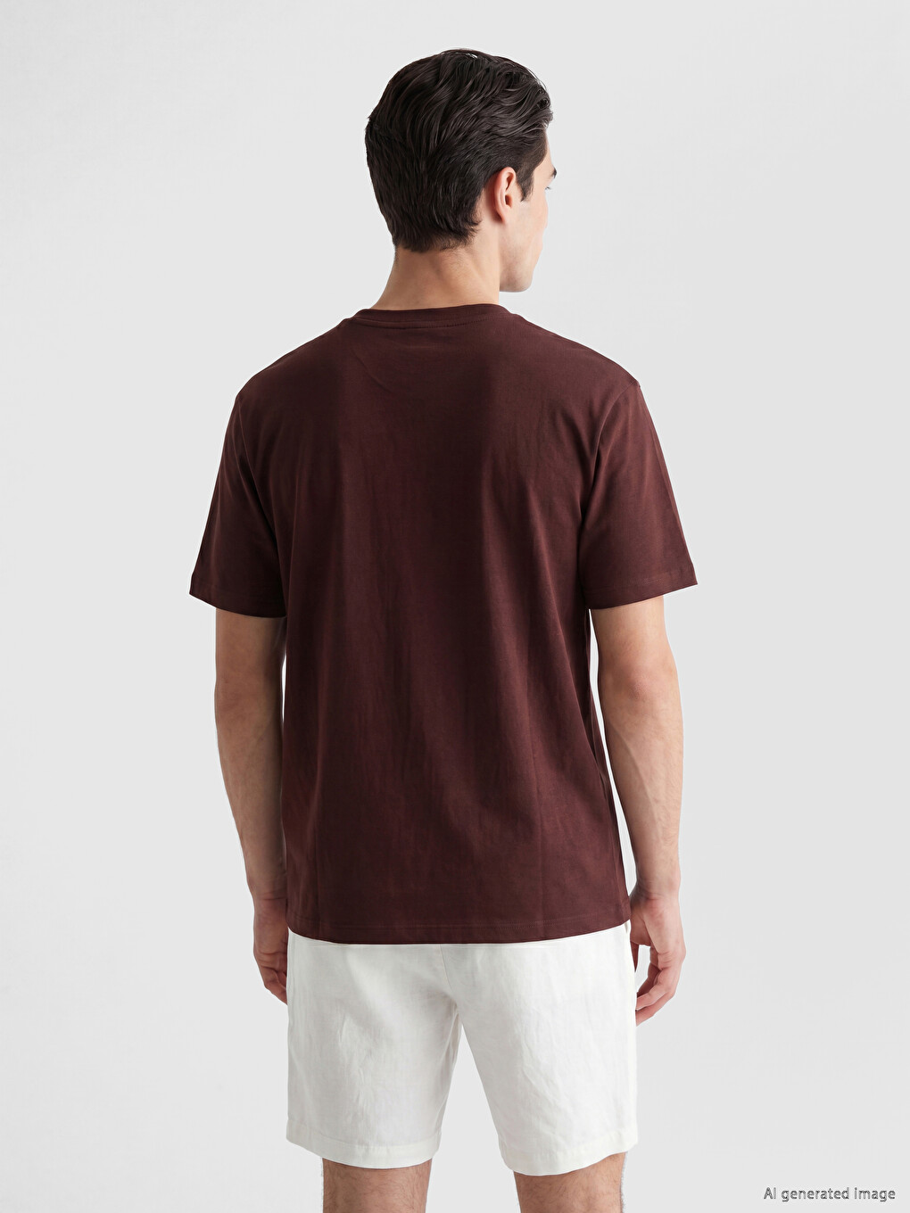 T-shirt Me Jakë Të Rrumbullakët 100% Pambuk Për Burra-2