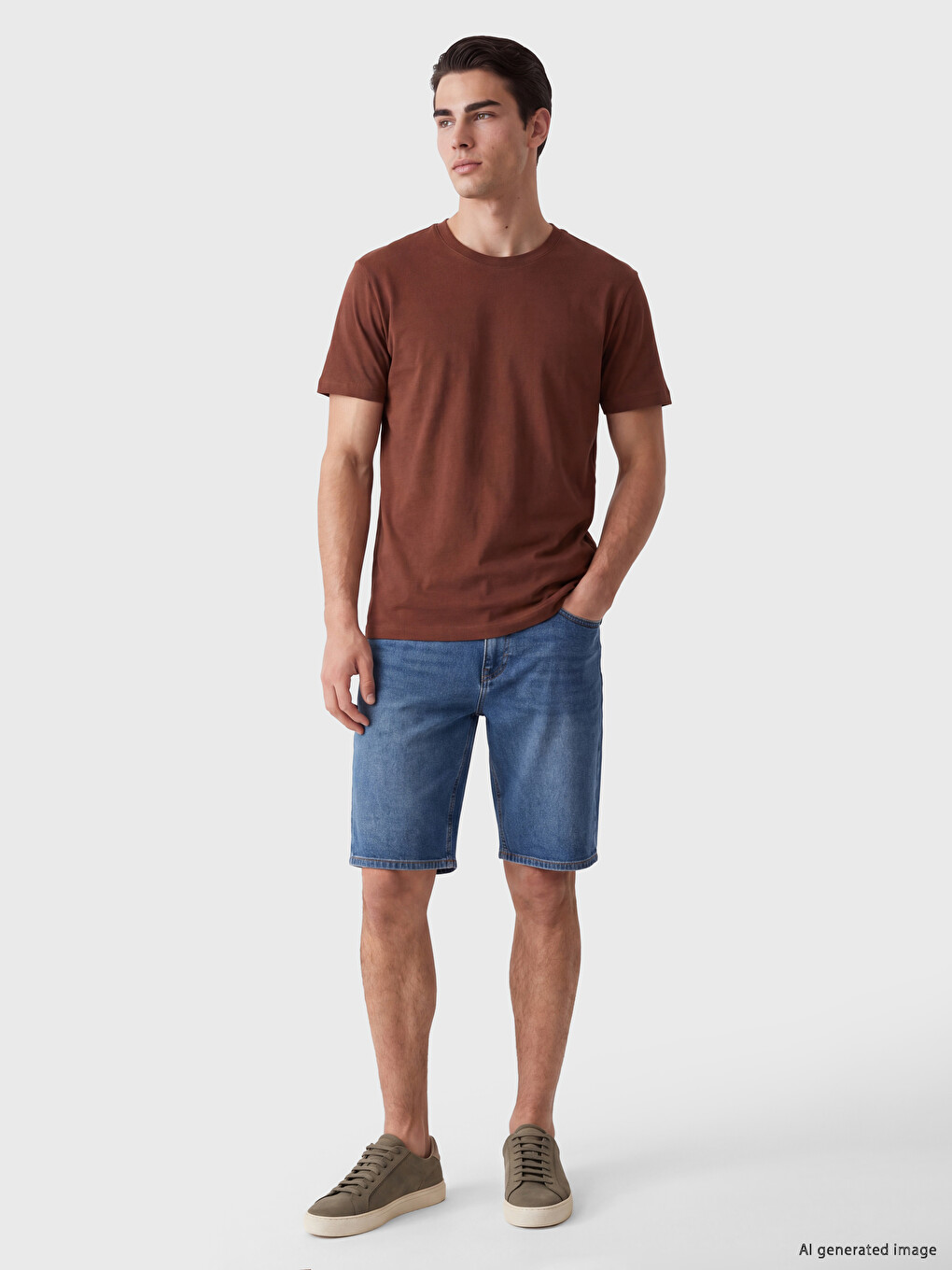 Tricou Pentru Bărbați Cu Guler Rotund-1