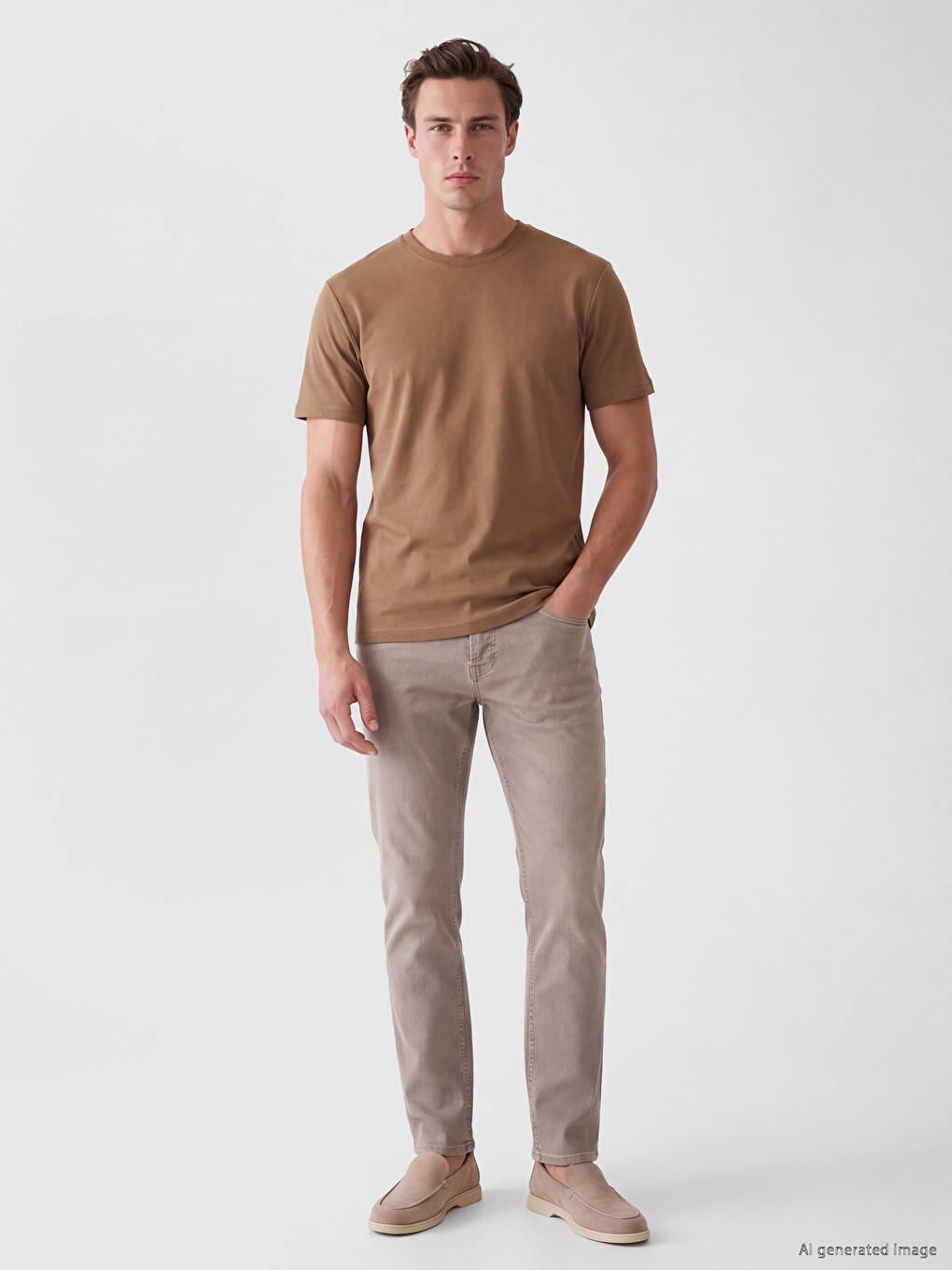 Tricou Pentru Bărbați Cu Guler Rotund-1