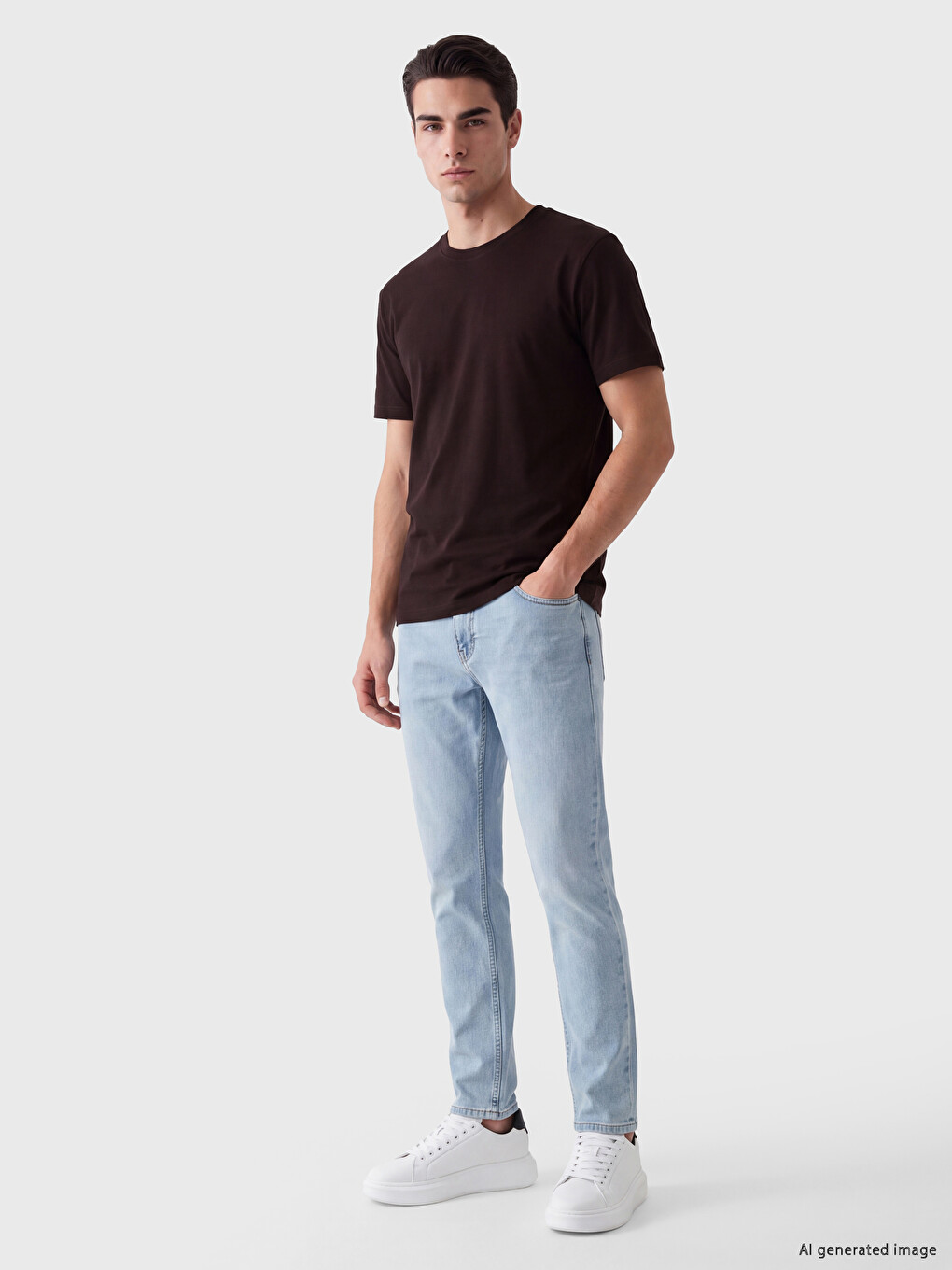 T-shirt Me Jakë Të Rrumbullakët Për Burra-1