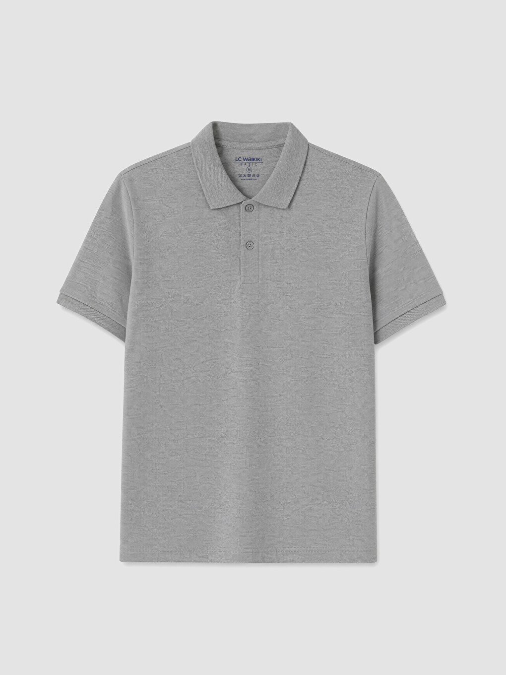 Gri Polo Yaka Pike Erkek Tişört-4