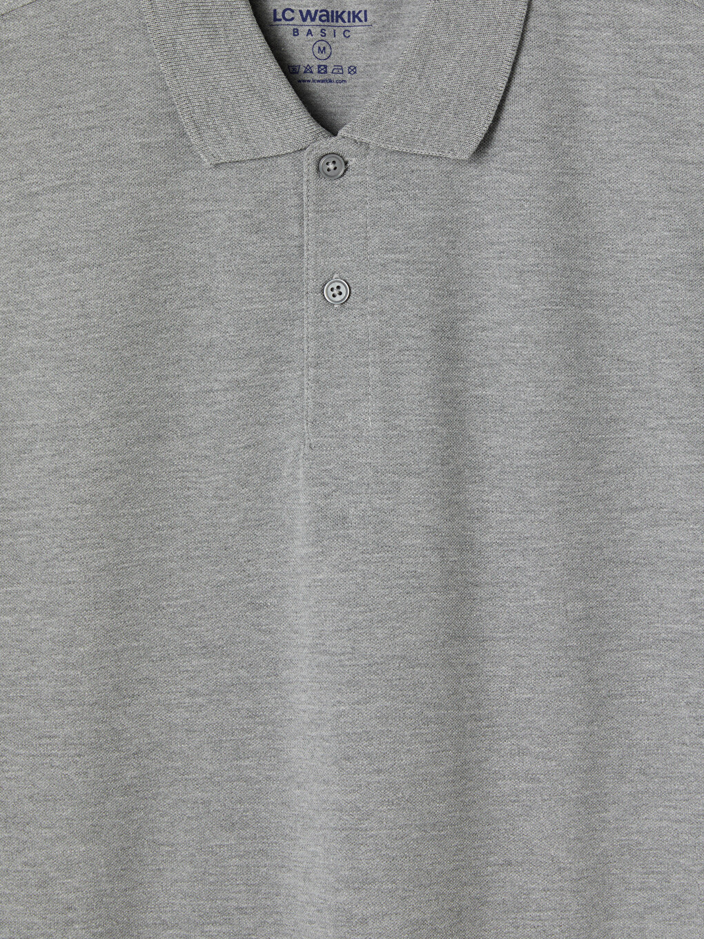 Gri Polo Yaka Pike Erkek Tişört-6