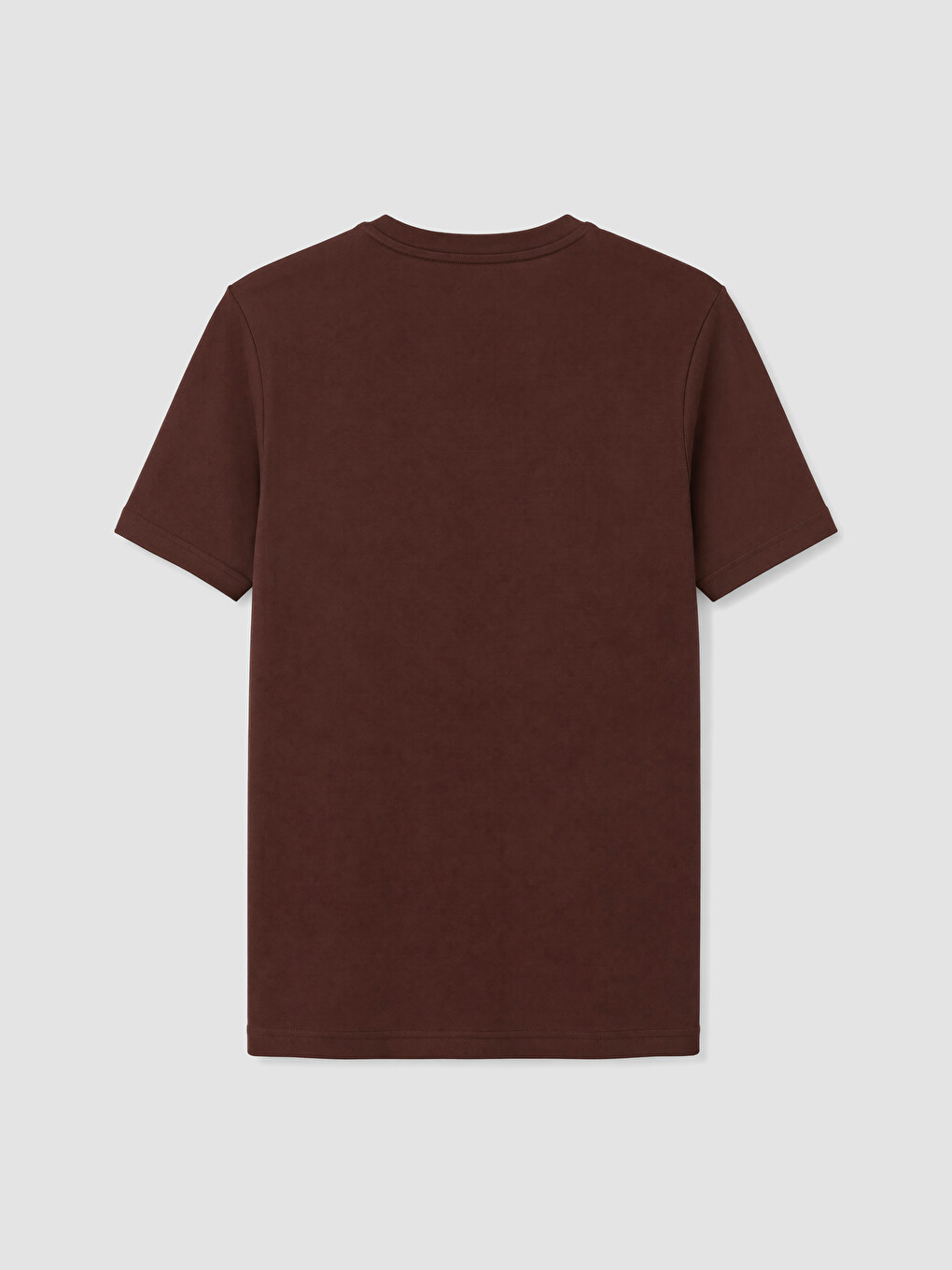 Kahverengi Slim Fit Bisiklet Yaka Erkek Tişört-2