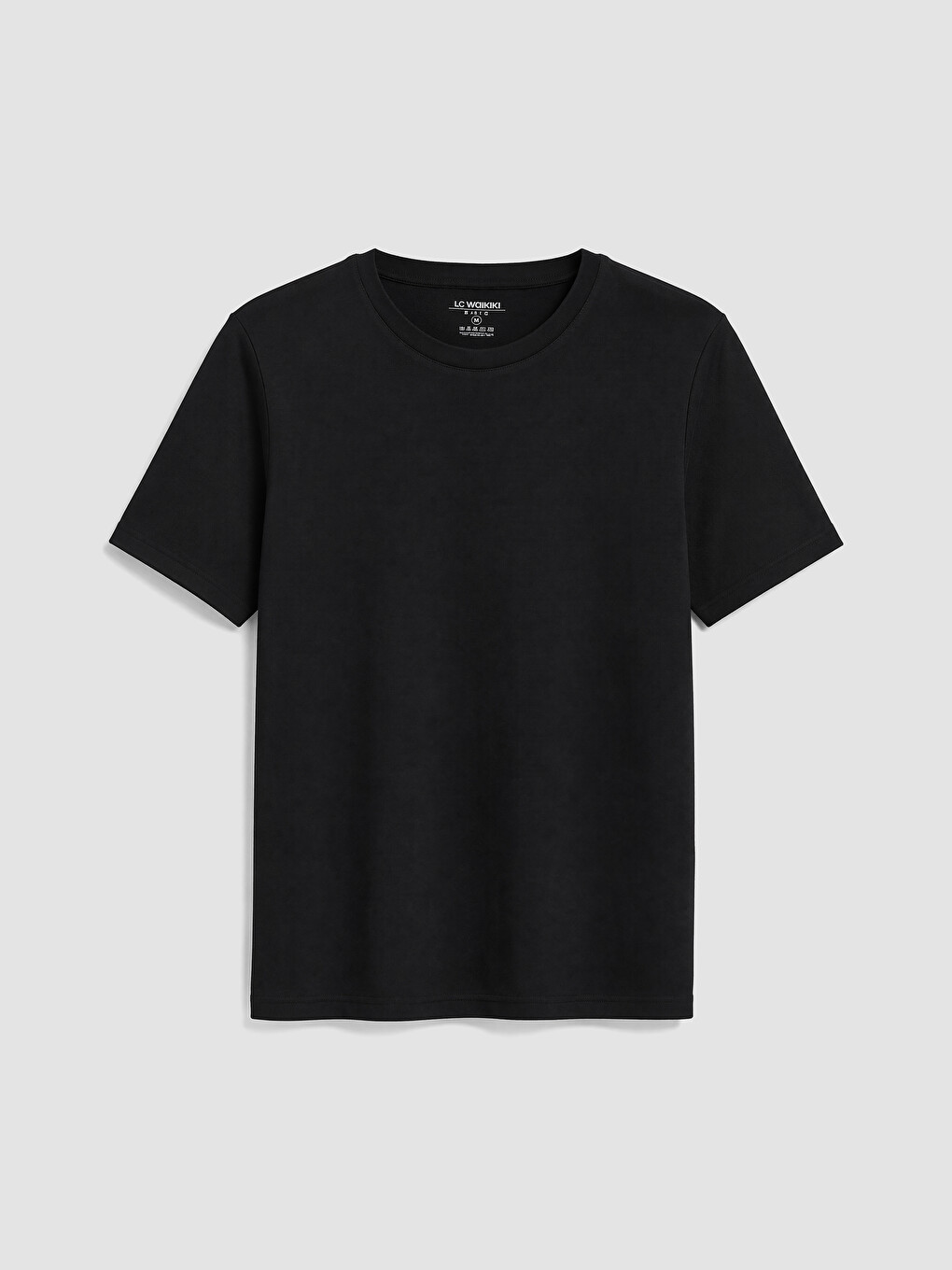 Siyah Slim Fit Bisiklet Yaka Erkek Tişört