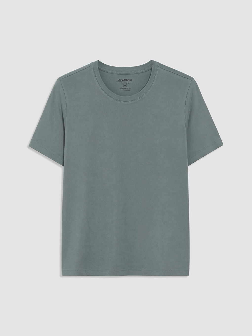 Yeşil Slim Fit Bisiklet Yaka Erkek Tişört