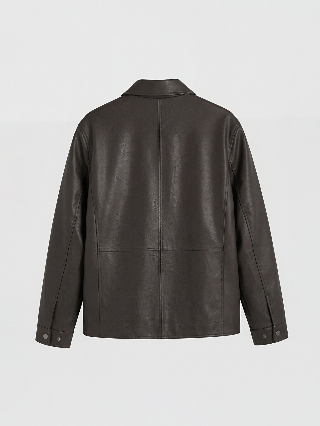 Regular Fit Men's Leather Look Jacket-6