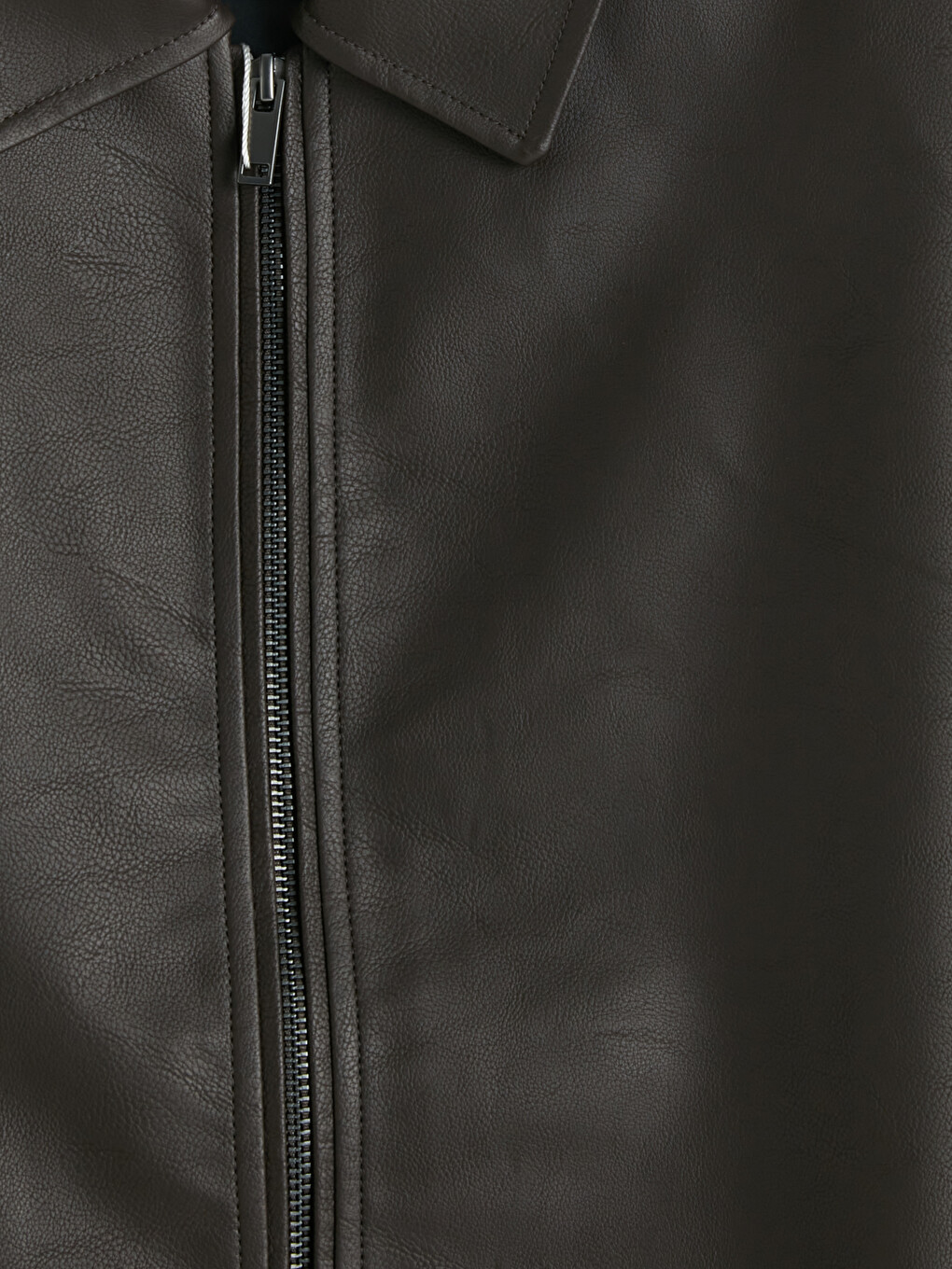 Regular Fit Men's Leather Look Jacket-7