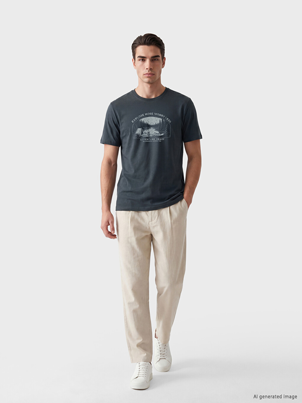 Crew Neck Printed Men's T-shirt-1