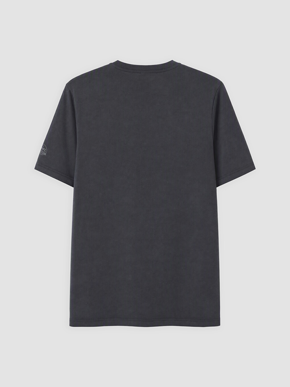 Antrasit Bisiklet Yaka Baskılı Erkek Tişört-5