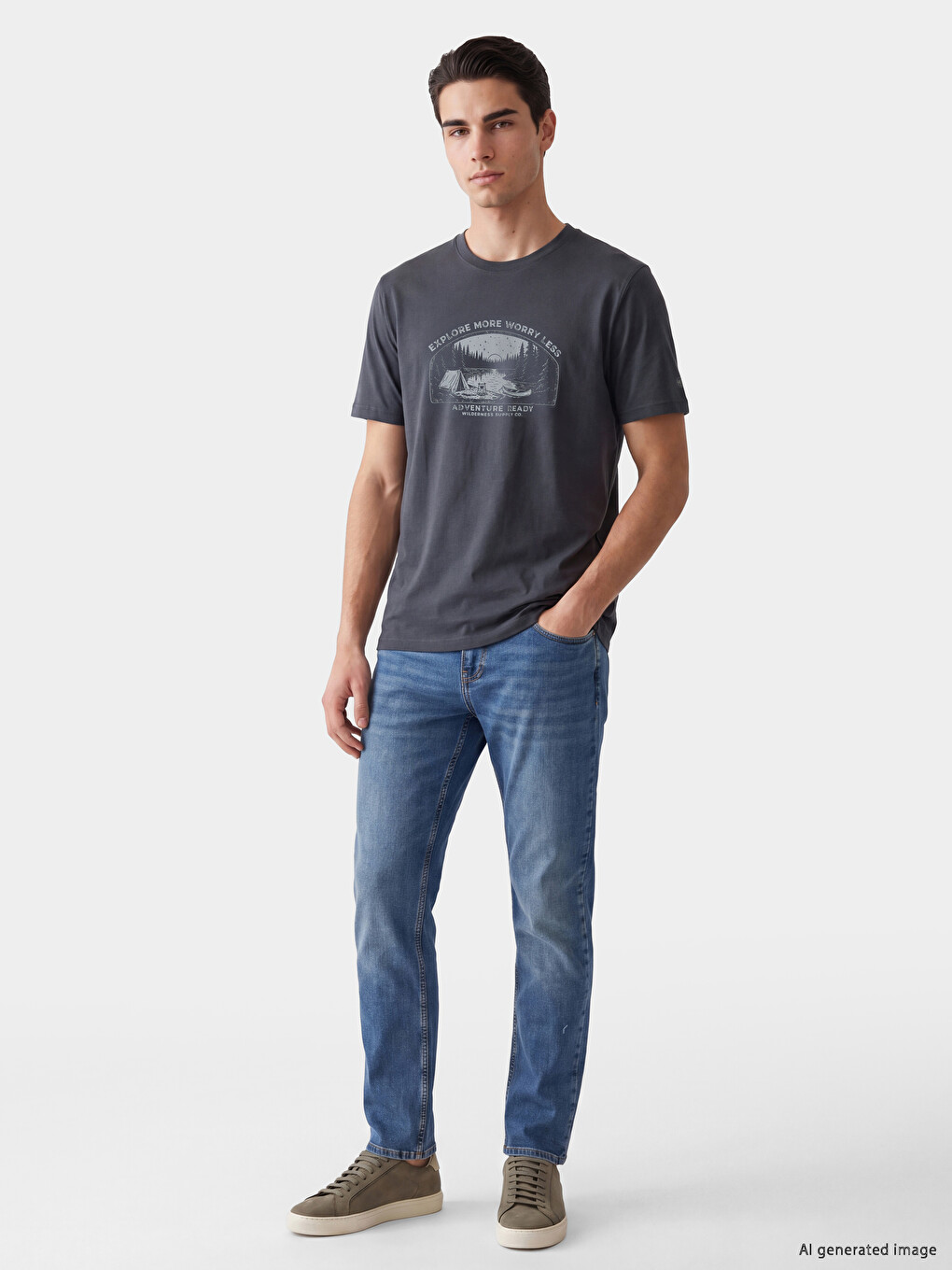 Crew Neck Printed Men's T-shirt-1