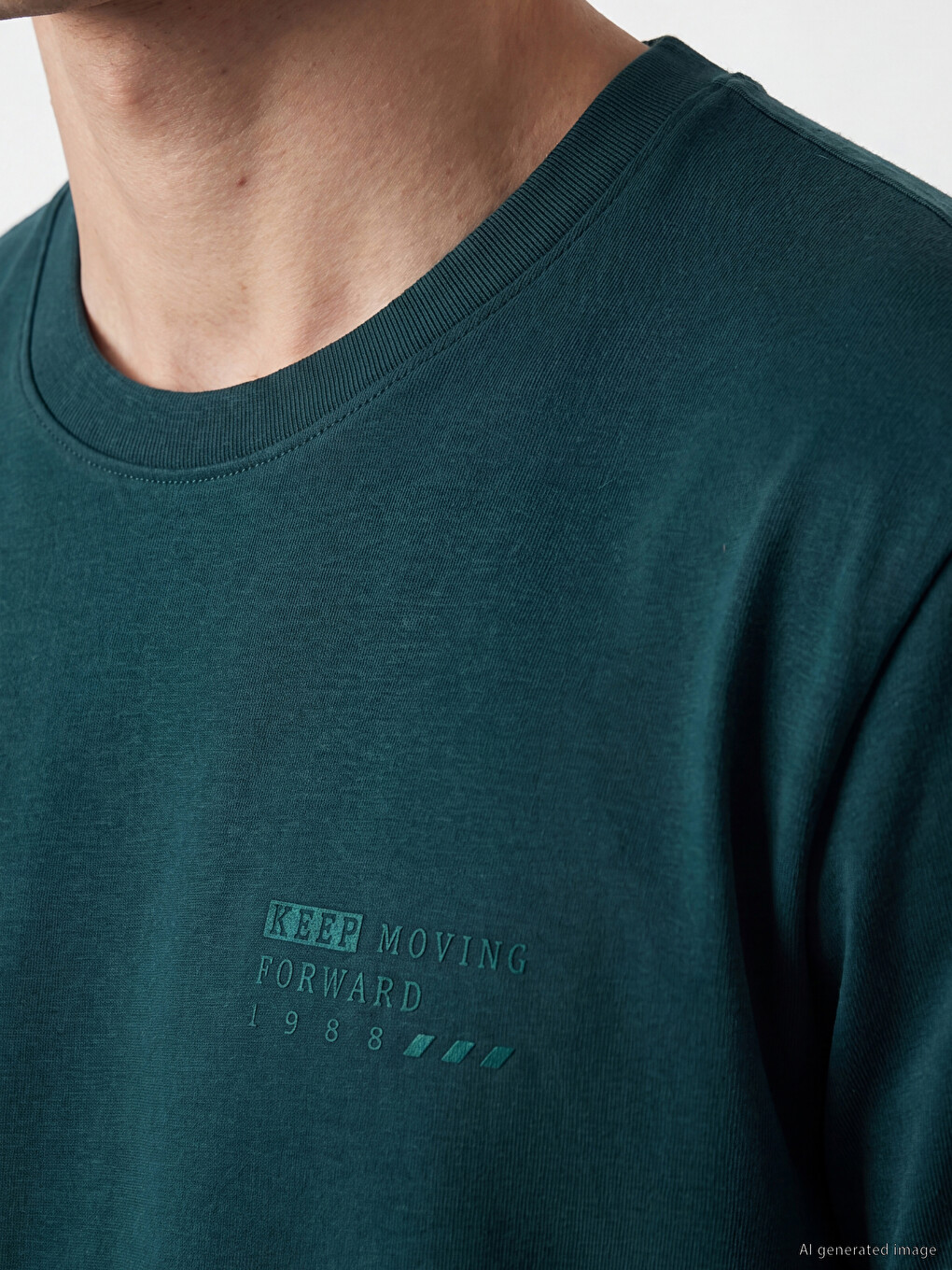 Mashkull Jeshile Petroli T-shirt-2