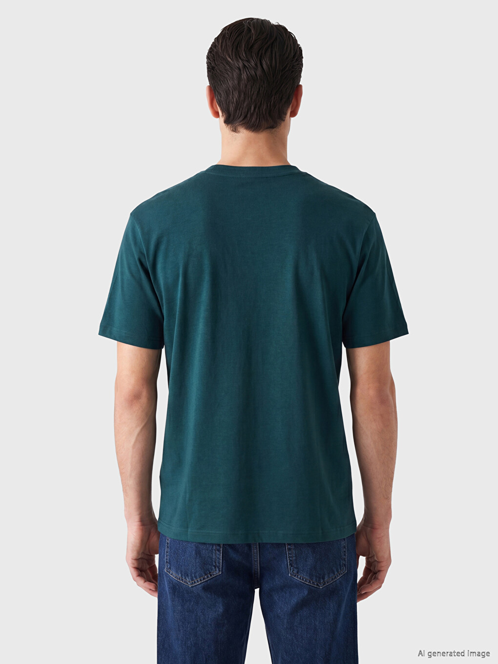 Mashkull Jeshile Petroli T-shirt-3