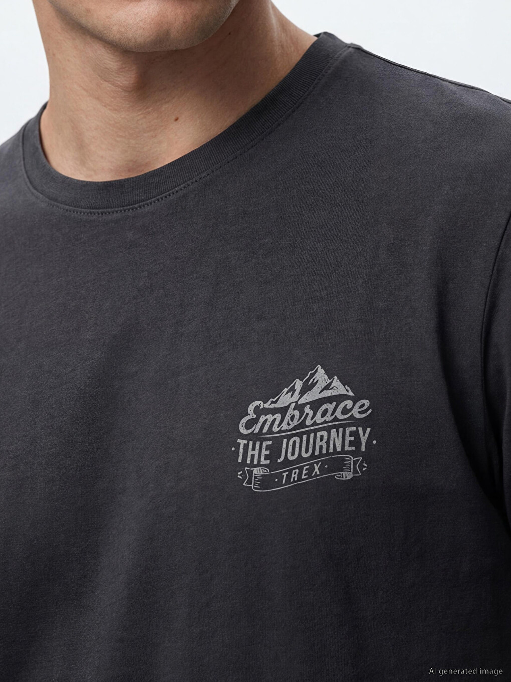 Bluzë Me Jakë Të Rrumbullakët E Stampuar Për Burra T-shirt-2