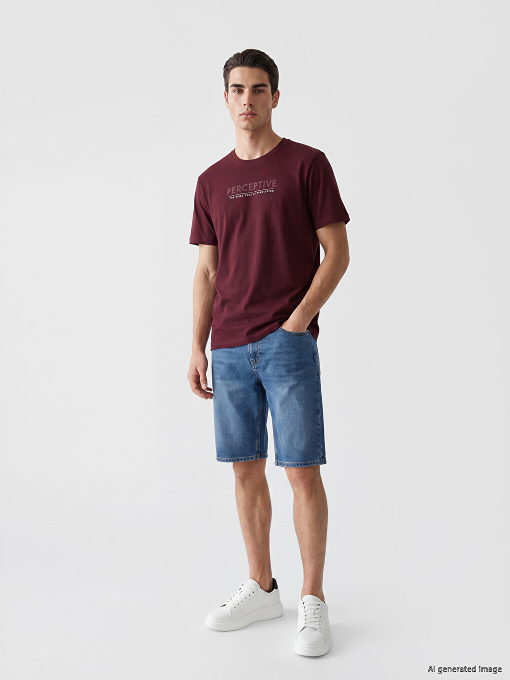 Mann Burgund T-shirt-1