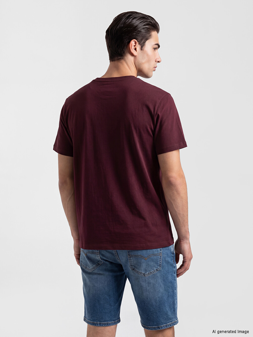 Mann Burgund T-shirt-2
