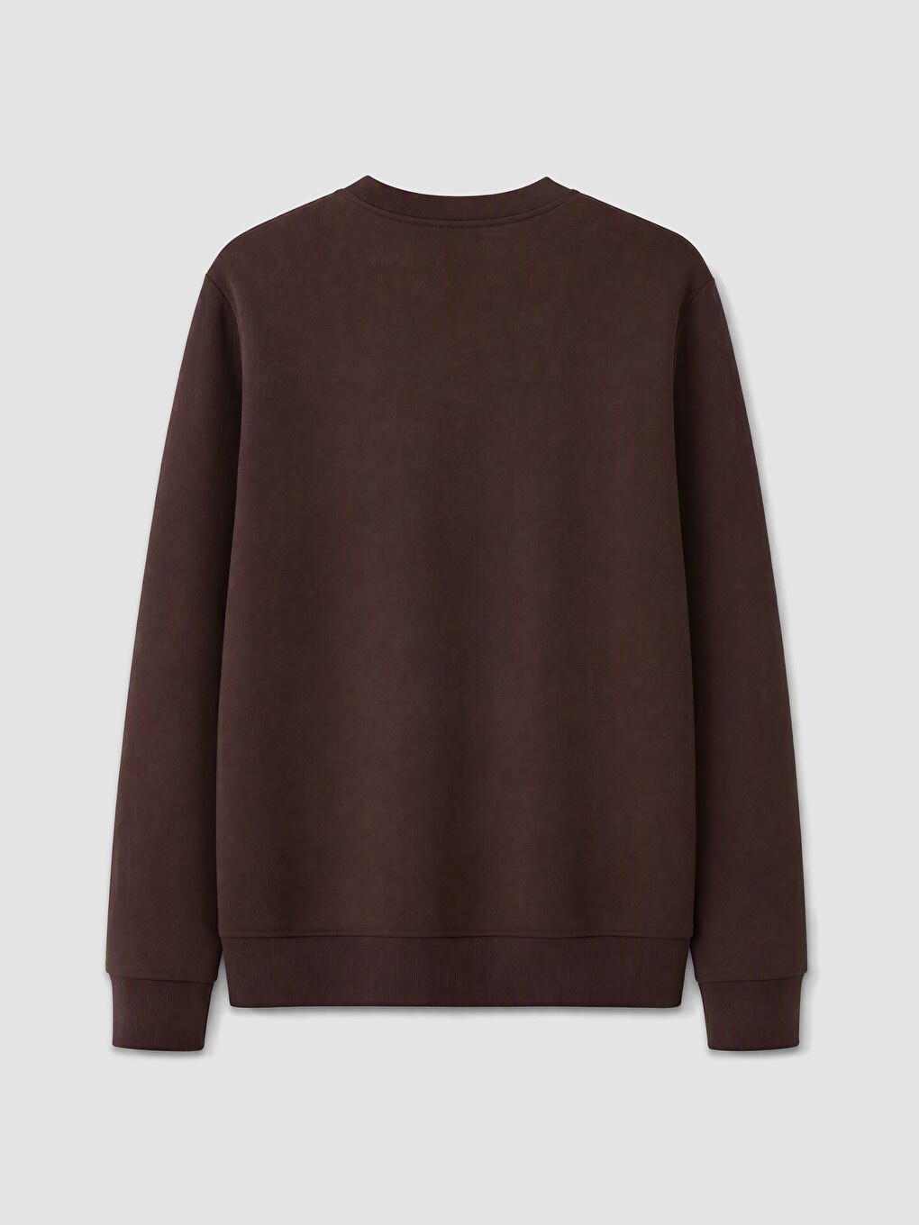 Mürdüm Bisiklet Yaka Kabartma Baskılı Erkek Sweatshirt-1