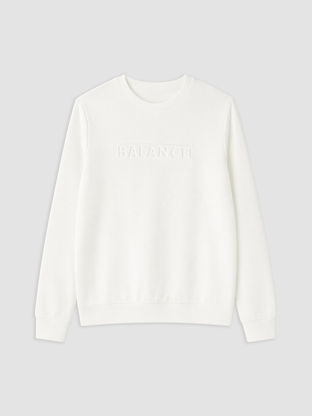 Beyaz Bisiklet Yaka Baskılı Erkek Sweatshirt-4