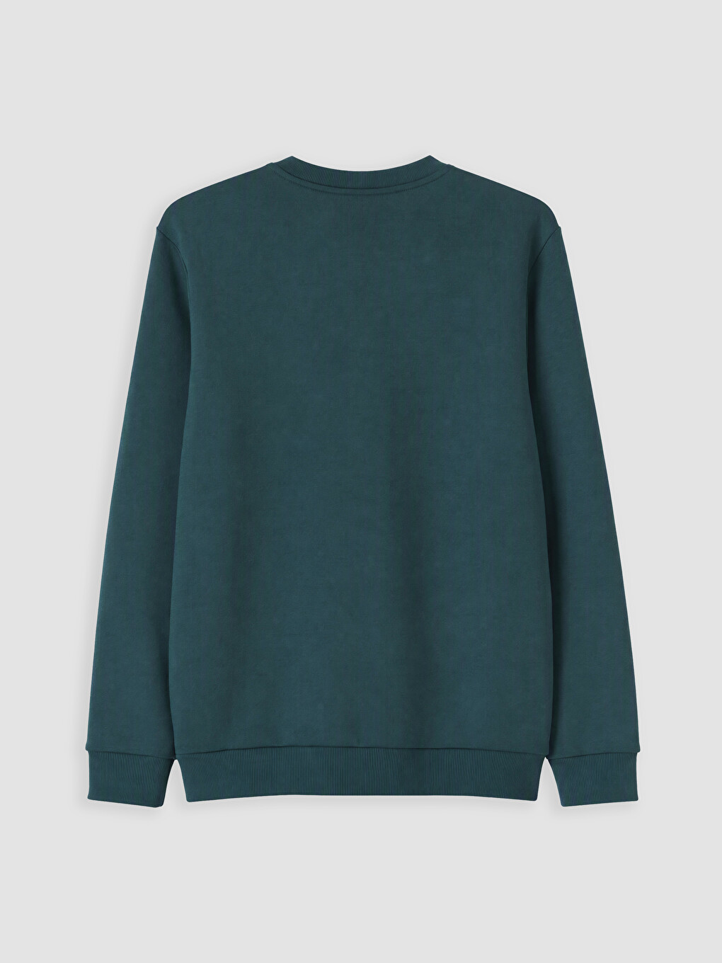 Petrol Kabartma Baskılı Erkek Sweatshirt-2
