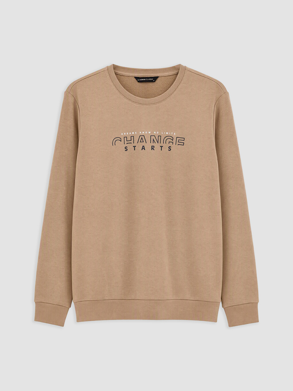 Man Beige Sweatshirt