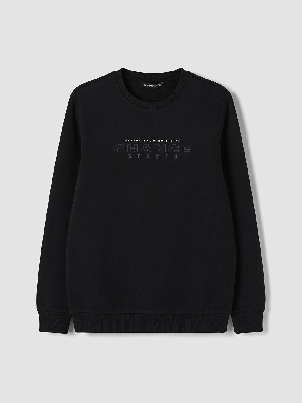 Bisiklet Yaka Baskılı Erkek Sweatshirt
