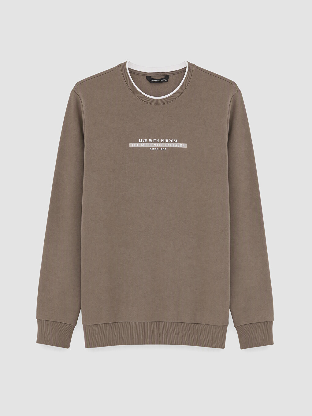 Crew Neck Men's Thick Sweatshirt-3