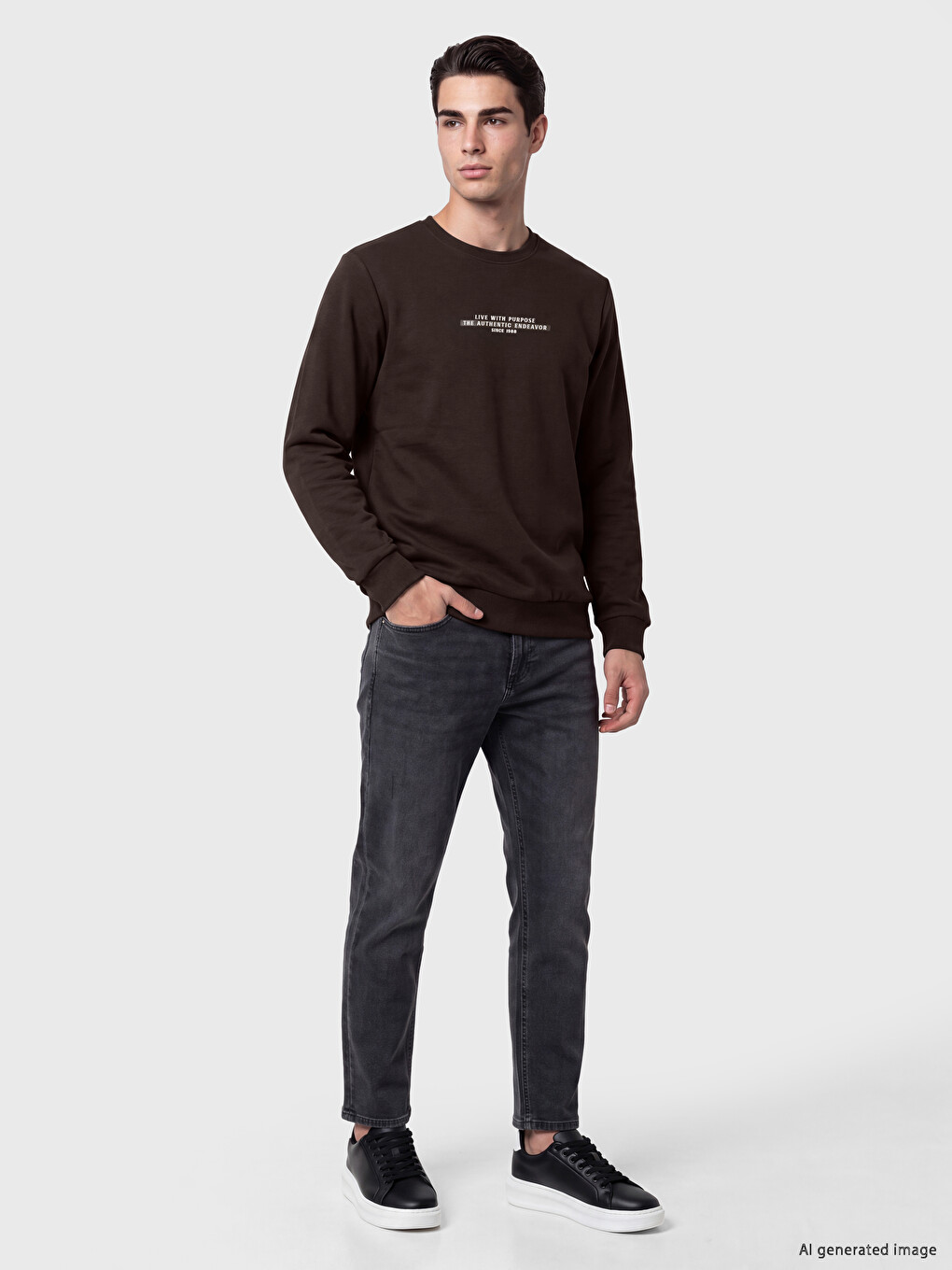 Man Brown Sweatshirt-1