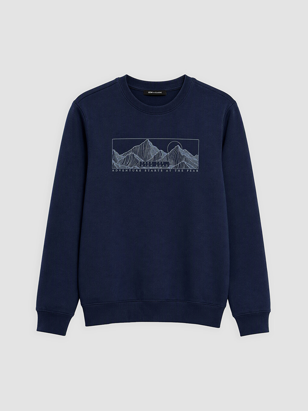 Crew Neck Printed Men's Thick Sweatshirt