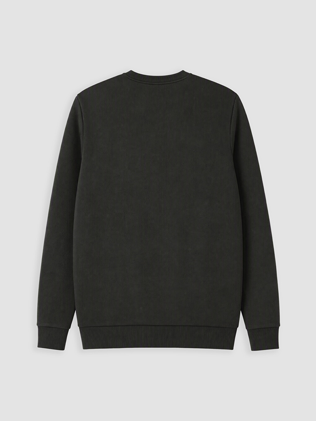 Yeşil Bisiklet Yaka Baskılı Erkek Kalın Sweatshirt-2