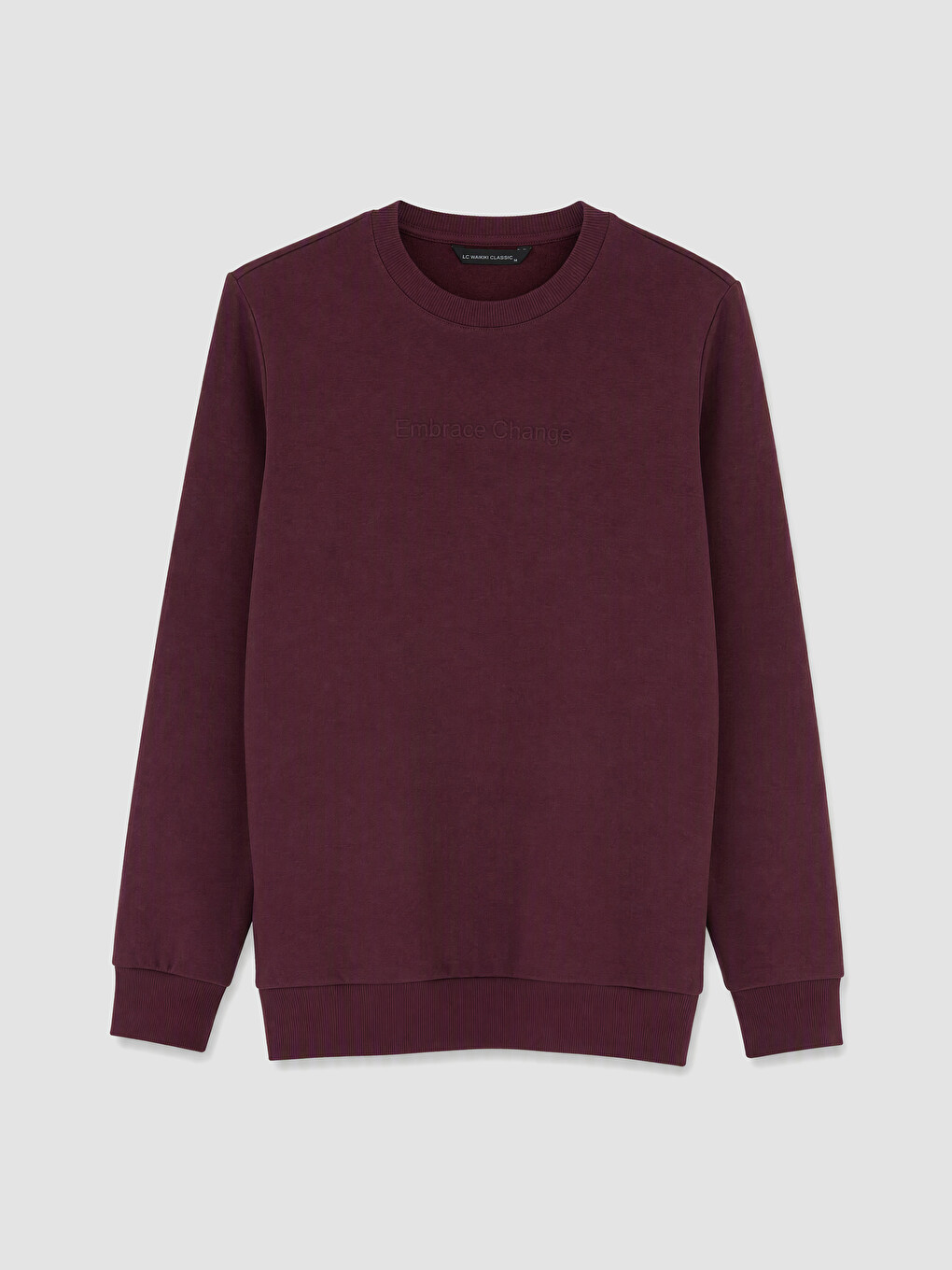Mürdüm Baskılı Erkek Kalın Sweatshirt-3