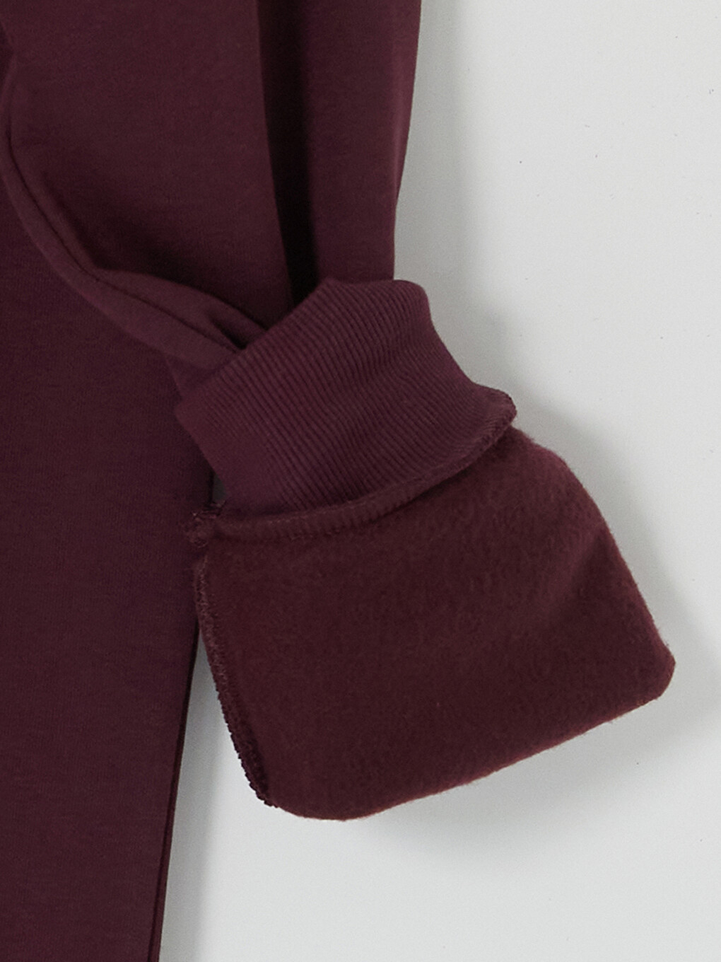 Mürdüm Baskılı Erkek Kalın Sweatshirt-4