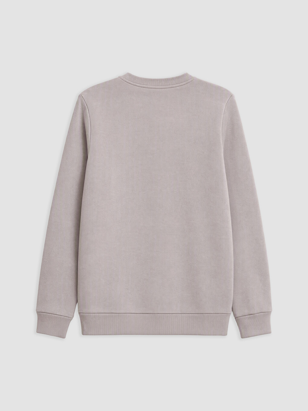 Gri Bisiklet Yaka Baskılı Erkek Sweatshirt-4