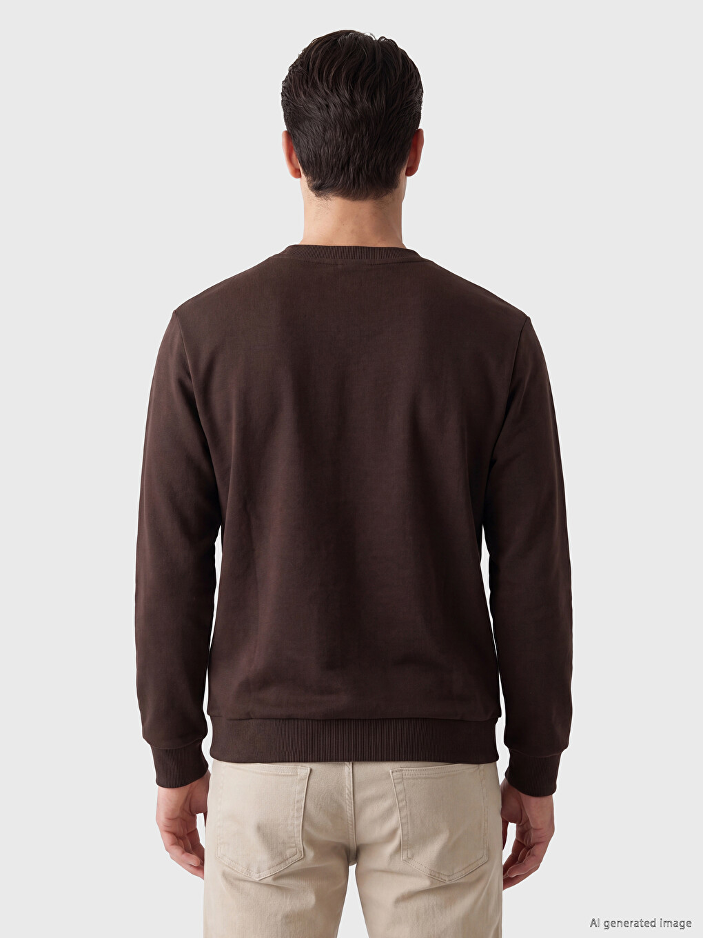 Crew Neck Printed Men's Thick Sweatshirt-2