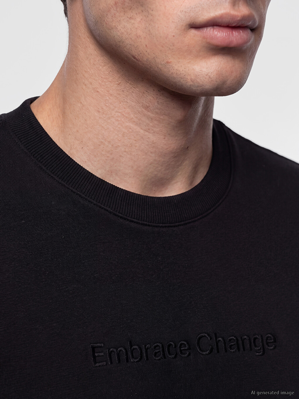 Crew Neck Printed Men's Thick Sweatshirt-2