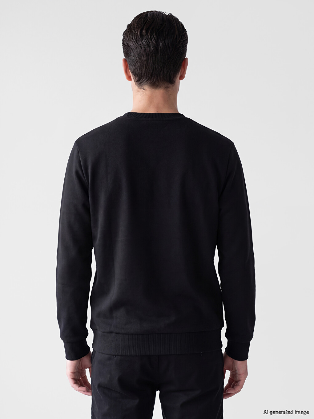Crew Neck Printed Men's Thick Sweatshirt-3