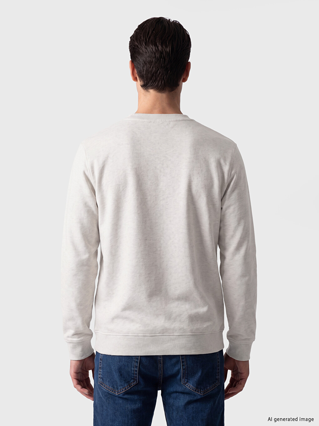 Crew Neck Printed Men's Thick Sweatshirt-3