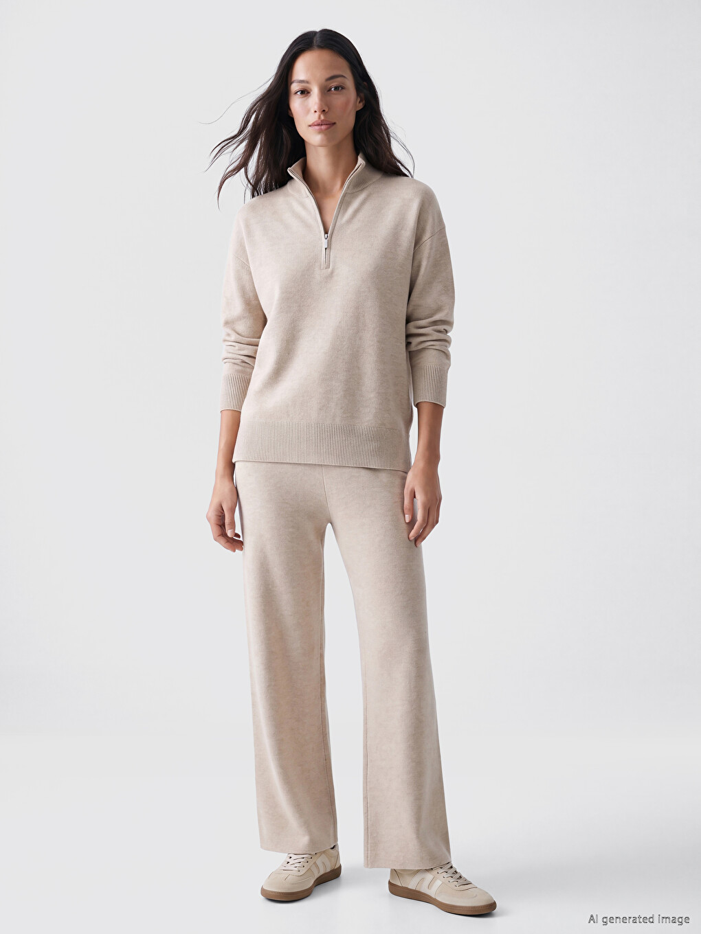 Woman Beige Trousers