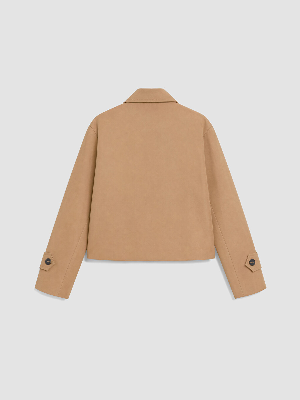 Bej Gömlek Yaka Oversize Kadın Trençkot-9