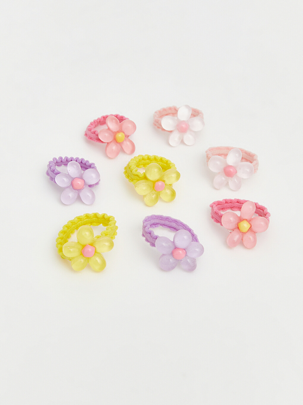 Flower Figured Girls' Beaded Hair Clip Set 8-piece
