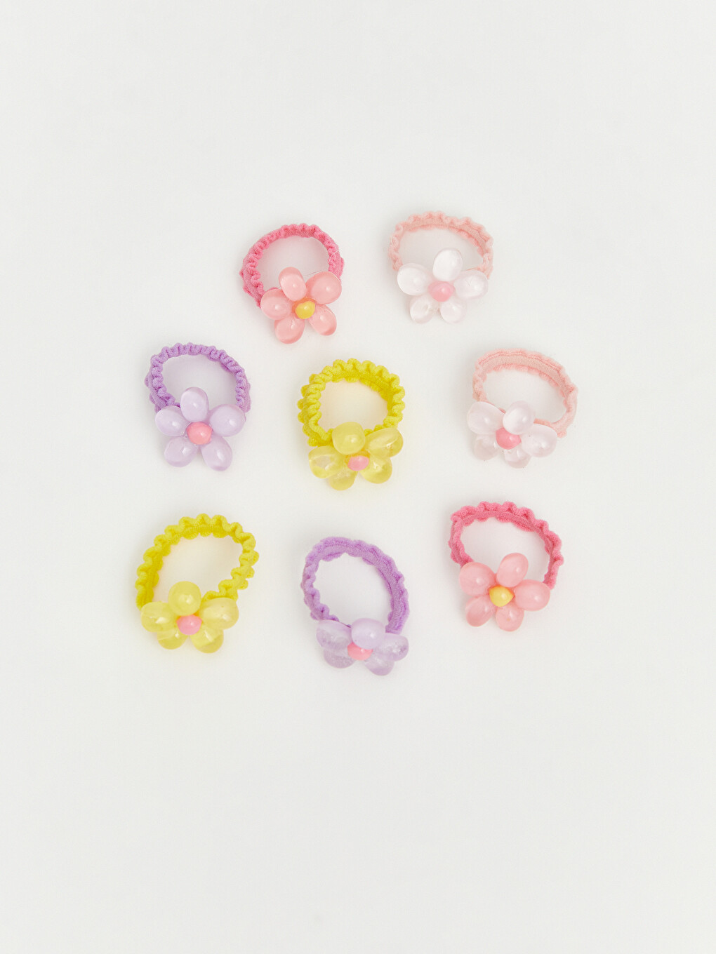 Flower Figured Girls' Beaded Hair Clip Set 8-piece-1